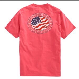 Vineyard Vines EDSFTG Flag Pocket Tee Jetty Red Shoty Sleeve Tee Large